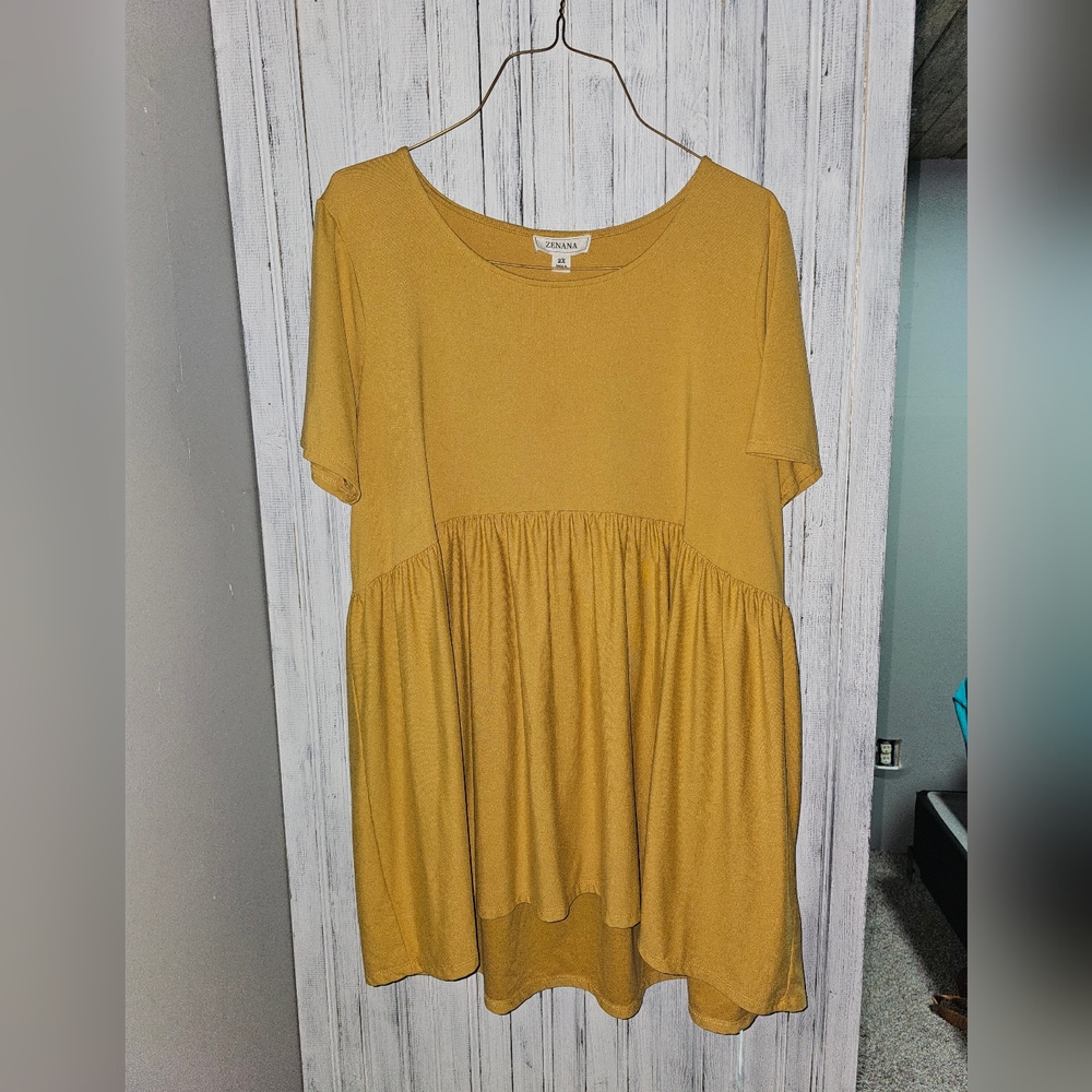 Zenana Outfitters Golden Yellow Tunic Top